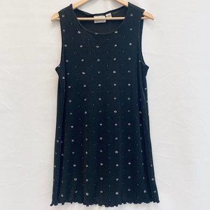 Cute black mini dress with little flowers